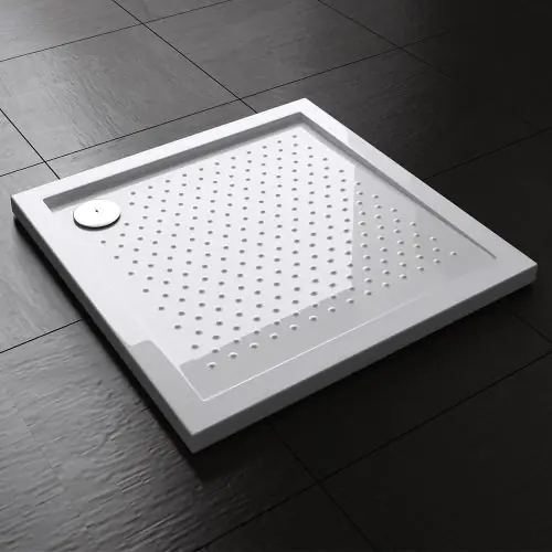 Lucia Range Square Shape Non Slip Acrylic Shower Tray Free Waste Multiple Size Second Image