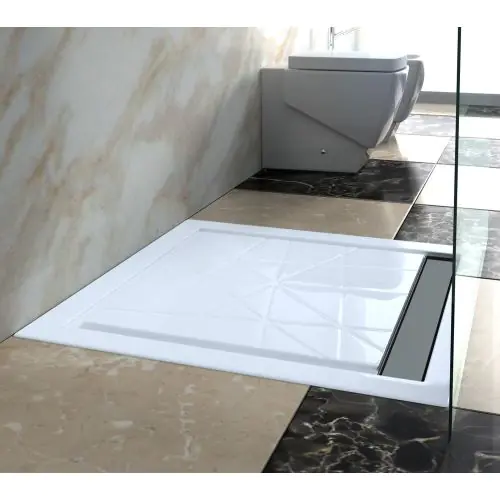 Stainless Steel Linear Walk-In Shower Drain With/Without Channel Tile Multiple Size QSG-1009