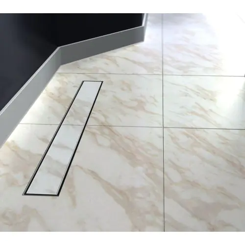 Stainless Steel Linear Walk-In Shower Drain Without Channel Tile Multiple Size QSG-1009 