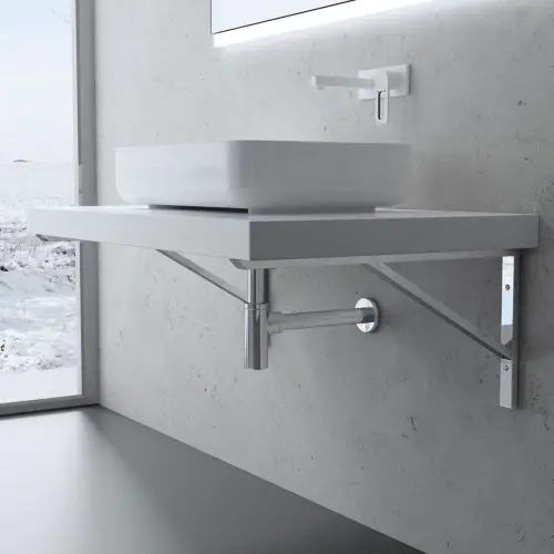 Triangular Stainless Steel Wall Mounted Mirror Finish Basin Shelf Brackets WH02