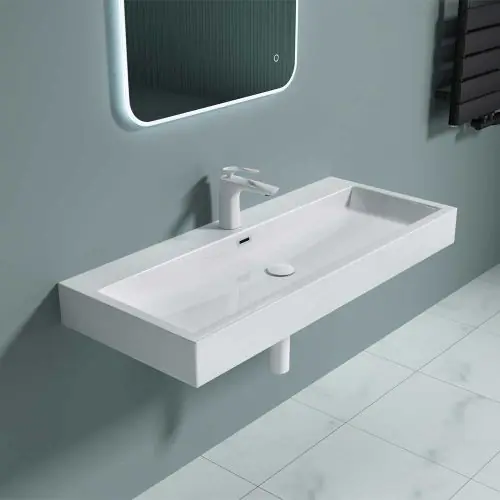 Wall Mounted Rectangular 1000mm Basin | Colossum 6