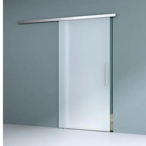 900mm Interior Frameless Sliding Glass Door Fully Frosted Screen