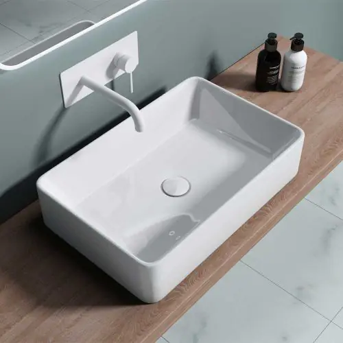 Modern Rectangular Counter Top Ceramic Basin 580 x 380mm | Brussel 105D