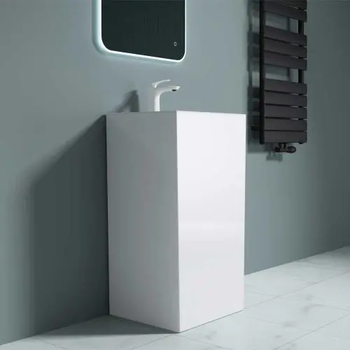 Luxurious Cast Stone Pedestal Rectangular Freestanding Basin Colossum 34 First Image