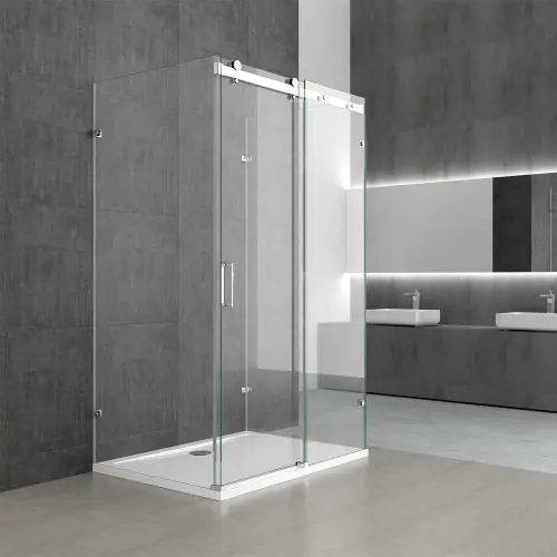 Rectangular U Shape Frameless Shower Enclosure Sliding Door 8mm Safety Glass | Ravenna 17-2nd U Shape