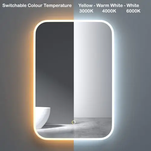 Wall Mounted Illuminated LED Bathroom Mirror Touch Sensitive Switch & Anti Fog | 400 x 600mm