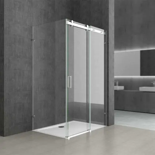 Rectangular L Shape Frameless Shower Enclosure Sliding Door 8mm Safety Glass | Ravenna 17-2nd