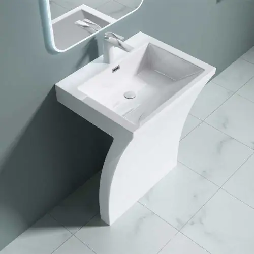 Popular 7 Shape Design Pedestal Freestanding Stone Resin Basin | Colossum 07