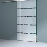 775mm Interior Frameless Sliding Glass Door Frosted Sections Screen Bar Handle
