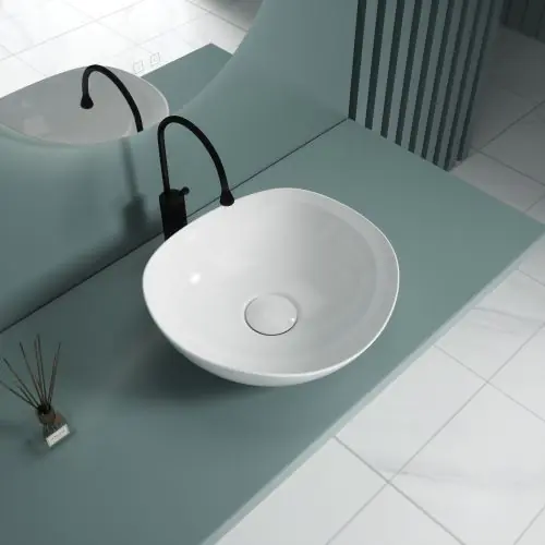 Ceramic Bathroom Basin Round Washing Bowl 420mm