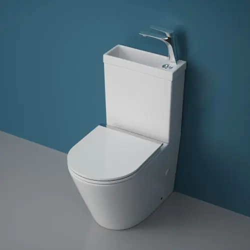 Close Coupled Toilet With Sink in Cistern | Aachen 179WB