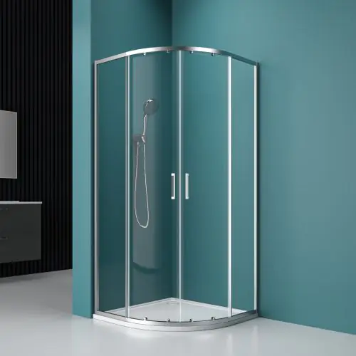 Offset Quadrant Shower Enclosure Double Sliding Door Toughened Safety Glass