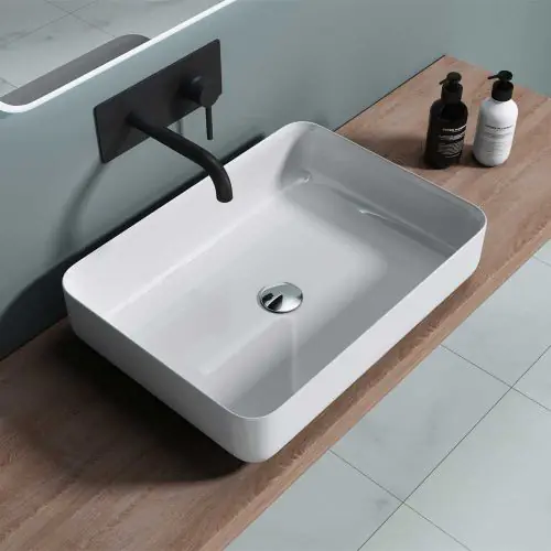 Thin Edge Counter Top Stone Resin Basin 550 x 400mm | Colossum 812