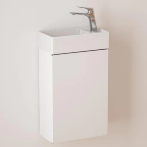 Durovin Bathrooms 400mm Wall Mounted Vanity Unit Include Basin - Soft Close Door - 710mm — 220mm(H-D)- Milky White