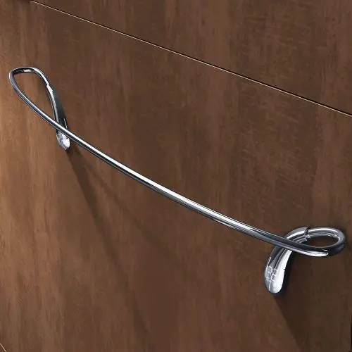 Sleek Curved Wall Mounted Chrome Bathroom Towel Rail