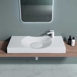 Wall Hung & Counter Top Rectangular Stone Resin Basin Concealed Waste 1000 x 480mm | Colossum 15R