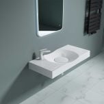 Wall Hung & Counter Top Stone Resin Rectangular Basin Concealed Waste Design 1000 x 480mm | Colossum 15L