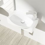 Mini Cloakroom Wall Hung Compact Ceramic Sink 400 x 280mm RH Tap| Bruessel 3084