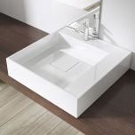 Wall Hung & Counter Top Square Stone Resin Basin Concealed Waste Design | Colossum 21L