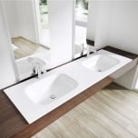 Semi Recessed Stone Resin Double Basin 1200 x 440mm | Colossum 04