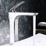 High Rise Single Lever Plated Brass Chrome Mixer Bathroom Basin Tap Second Image
