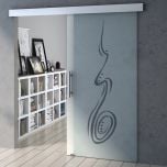 1025mm Interior Frameless Sliding Glass Door Swirl & Spiral Screen Bar Handle