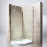 Quadrant Shower Enclosure Double Curved Hinged Door Corner Entry 8mm Safety Glass | Ravenna 2 Clear