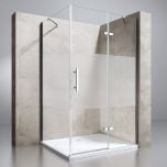 Frameless Frosted L Shape Rectangular Shower Enclosure With Frosted Shower Doors UK| Ravenna 28 Frosted