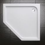 Lucia Range Pentagonal Shape Acrylic Shower Tray Free Waste Multiple Size Second Image