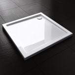 Lucia Range Square Shape Acrylic Shower Tray Free Waste Multiple Size Fourth