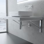 Triangular Stainless Steel Wall Mounted Mirror Finish Basin Shelf Brackets WH02