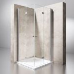 Frameless Bi-Folding Shower Door Space Saving Shower Enclosure 6mm Safety Glass 