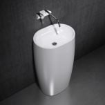 Stone Resin Pedestal Freestanding Oval Basin | Colossum 32