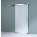 775mm Interior Frameless Sliding Glass Door Fully Frosted Screen Bar Handle