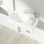 Small Cloakroom Ceramic Sink with Towel Rail 440 x 220mm | Brussel 3086