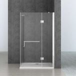 L Shape Hinged Door Shower Enclosure with Towel Rail Bar Handle - 8mm Safety Clear Glass | Ravenna 4