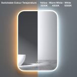Wall Mounted Illuminated LED Bathroom Mirror Touch Sensitive Switch & Anti Fog | 400 x 600mm