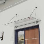 Glass Over Door Canopy | Stainless Steel Support Brackets & 13mm Thick Clear Safety Glass 
