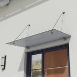 Glass Over Door Canopy for Porch Shelter | Stainless Steel Support Brackets & 13mm Thick Grey Safety Glass