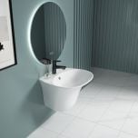 Wall Hung Curved Ceramic Basin 490 x 445mm | Brussel HWB003