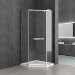 Pentagonal Shower Enclosure Hinged Door 8mm Safety Clear Glass | Ravenna 8