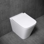 Open Rim Back To Wall Ceramic Toilet Pan With Slim Soft Close Seat Aachen 3170 
