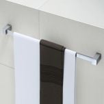 Contemporary Square Wall Mounted Chrome Bathroom Towel Rail 600mm Second Image