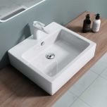 Ceramic Counter Top Wall Hung Square Bathroom Basin 530 x 410mm | Brussel 712