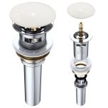 Round Slotted Sprung Plug Basin Waste with Ceramic Cover Cap First Image