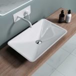 Modern Design Rectangular Counter Top Stone Resin Basin 600mm