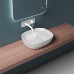 Modern Oval Design Ceramic Counter Top Bathroom Basin 460 x 370mm  Bruessel HS284
