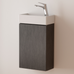 Durovin Bathrooms 400mm Wall Mounted Vanity Unit Include Basin - Soft Close Door - 710mm — 220mm(H—D) - Black
