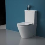 Close Coupled Two Piece Ceramic Toilet with Sink On Top and tap