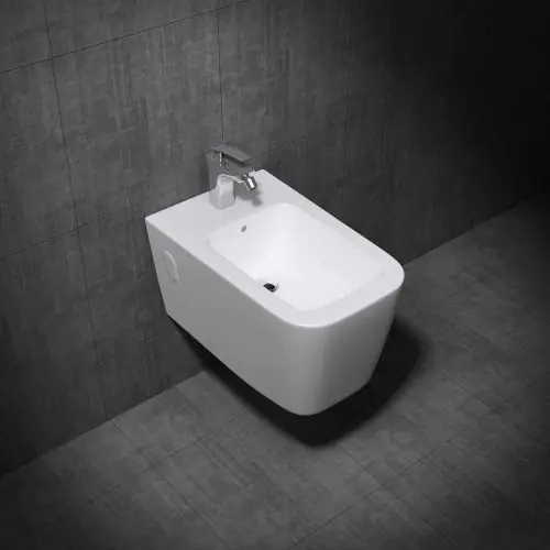 Wall Hung Gloss Finish Ceramic Bidet Aachen 107 Second Image